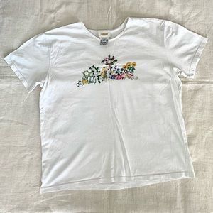 VTG Pure Cotton Embroidered Cottage Core T-Shirt